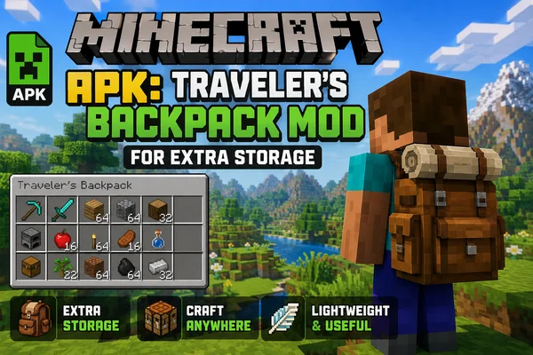 Minecraft APK: Traveler’s Backpack Mod for Extra Storage